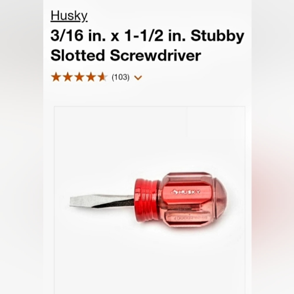 Husky stubby slotted screwdriver